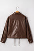 Western PU Leather Double Flap Pocket Jacket
