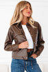 Western PU Leather Double Flap Pocket Jacket