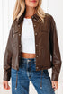 Western PU Leather Double Flap Pocket Jacket