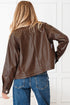 Western PU Leather Double Flap Pocket Jacket