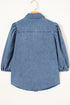 Western Puff Half Sleeve Collared Denim Shirt