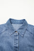 Western Puff Half Sleeve Collared Denim Shirt