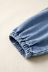 Western Puff Sleeve V Neck Ruffled Denim Mini Dress