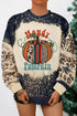 Western Pumpkin Graphic Animal Print Pullover Sweatshirt
