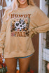Western Pumpkin Graphic Mineral Wash Oversized Sweatshirt