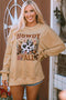 Western Pumpkin Graphic Mineral Wash Oversized Sweatshirt