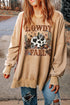 Western Pumpkin Graphic Mineral Wash Oversized Sweatshirt