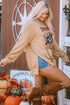 Western Pumpkin Graphic Mineral Wash Oversized Sweatshirt