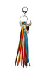 Western Rhinestone Steer Head Tassel Key Ring