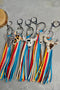 Western Rhinestone Steer Head Tassel Key Ring