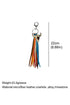 Western Rhinestone Steer Head Tassel Key Ring