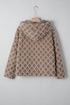 Western Rhombus Sherpa Fleece Zip Up Hooded Jacket