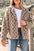 Western Rhombus Sherpa Fleece Zip Up Hooded Jacket