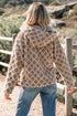 Western Rhombus Sherpa Fleece Zip Up Hooded Jacket