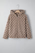 Western Rhombus Sherpa Fleece Zip Up Hooded Jacket