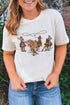 Western Rodeo Cowboy Roping Graphic Short Sleeve Tee