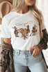Western Rodeo Cowboy Roping Graphic Short Sleeve Tee