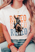Western Rodeo Graphic Print Short Sleeve Casual Tee