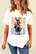 Western Rodeo Graphic Print Short Sleeve Casual Tee