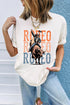 Western Rodeo Graphic Print Short Sleeve Casual Tee