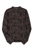 Western Rodeo Print Mesh Mock Neck Long Sleeve Top