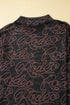 Western Rodeo Print Mesh Mock Neck Long Sleeve Top