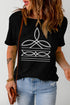 Western Rope Graphic Print Crew Neck T-Shirt