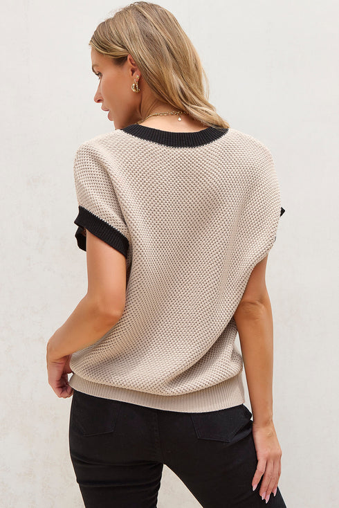 Western Rope Script Graphic Textured Knit Sweater Top
