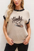 Western Rope Script Graphic Textured Knit Sweater Top