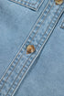 Western Ruffle Short Puff Sleeve Flap Pocket Denim Shirt