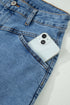 Western Seam Detail Pocketed Cuffed Hem Denim Shorts