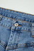 Western Seam Detail Pocketed Cuffed Hem Denim Shorts