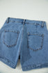 Western Seam Detail Pocketed Cuffed Hem Denim Shorts