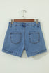 Western Seam Detail Pocketed Cuffed Hem Denim Shorts