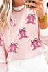 Western Sequin Boot Motif Striped Long Sleeve Graphic Tee