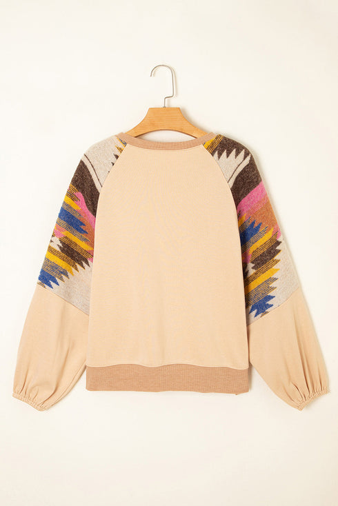 Western Sequin Bronco Graphic Print Sleeve Sweatshirt