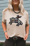 Western Sequin Embellished Short Sleeve Crew Neck Graphic Tee