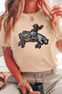 Western Sequin Embellished Short Sleeve Crew Neck Graphic Tee