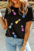 Western Sequin Guitar Bow Graphic Short Sleeve Tee