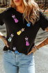 Western Sequin Guitar Bow Graphic Short Sleeve Tee