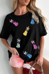 Western Sequin Guitar Bow Graphic Short Sleeve Tee