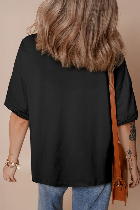 Western Sequin Horseshoe Graphic High Low Hem Tee