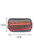 Western Serape Leopard Print Patchwork Zipper Makeup Bag