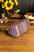 Western Serape Leopard Print Patchwork Zipper Makeup Bag