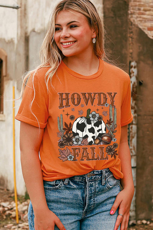 Western Slogan Graphic Print Short Sleeve Tee