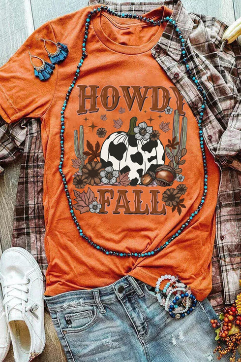 Western Slogan Graphic Print Short Sleeve Tee