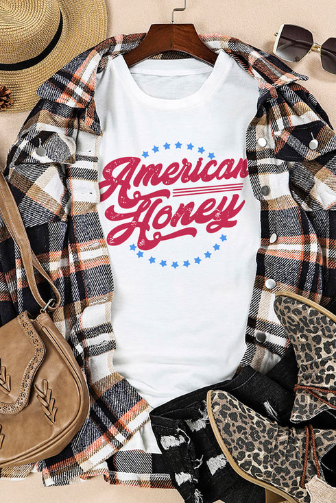 Western Slogan Print Short Sleeve Graphic Tee