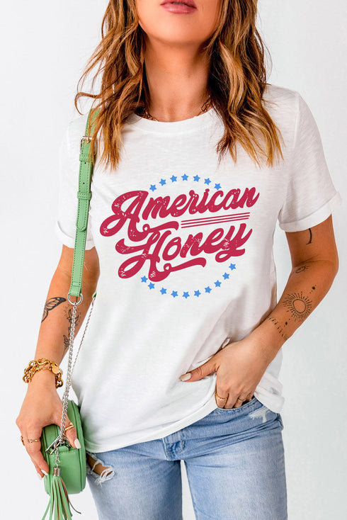 Western Slogan Print Short Sleeve Graphic Tee