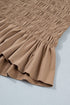 Western Solid Smocked Ruffle Hem Slim Fit Tank Top