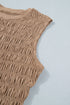 Western Solid Smocked Ruffle Hem Slim Fit Tank Top